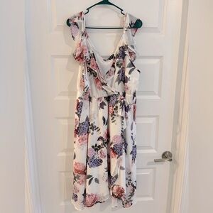 Torrid Floral Dress White Pink Lilac Size 4X Torrid 4